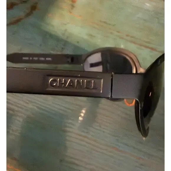 CHANEL Authentic Vintage ALL-OVER CC LOGO Micro Sunglasses Black Metal - Picture 6 of 16